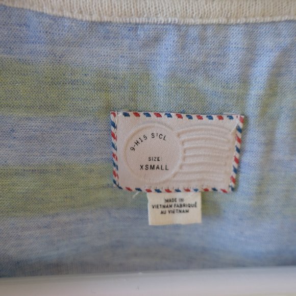 *9-H15 STCL* Yellow Hitch Stripe Shirt Top 0 XS - Picture 5 of 11